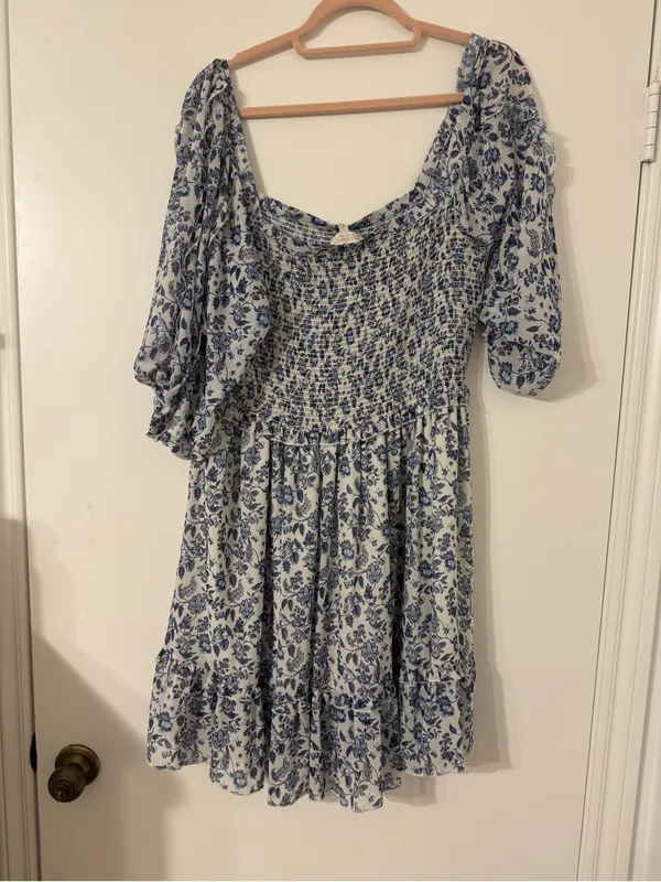 NWT Revolve | Super Natural by Secret Mission |Blue Greenport Puff Sleeve Dress - Image 8