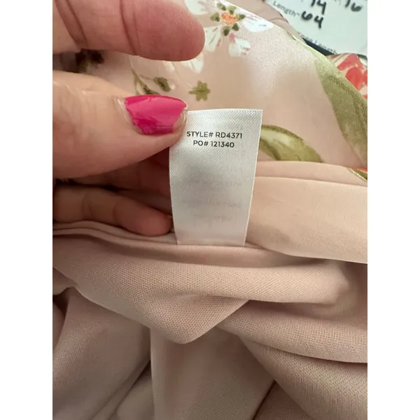 Lulus Faux Wrap XL Blush Pink Floral Satin Maxi Dress Romantic Wedding Guest - Image 8