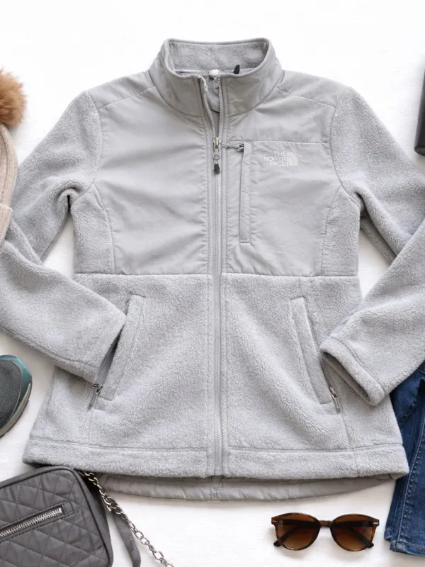 The North Face Hybrid Fleece Jacket Gray Full Zip Women’s Small Outdoor Gorpcore - Image 4
