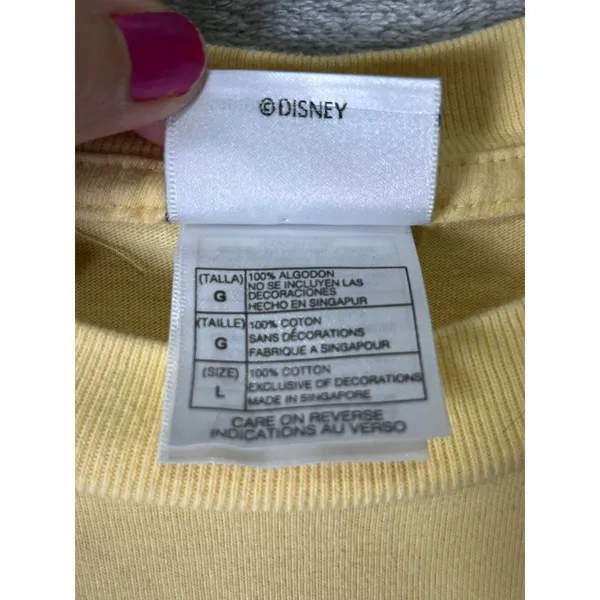 Vintage‎ Disney Tigger Pocket Tee Embroidered Butterflies Flowers Yellow Large - Image 6