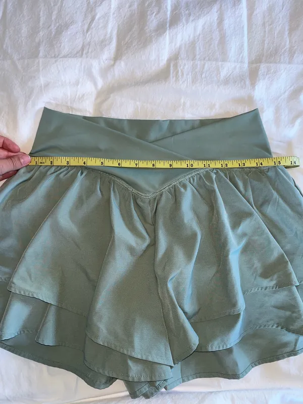 Athletic crossover wrap shorts Green Size M - Image 9