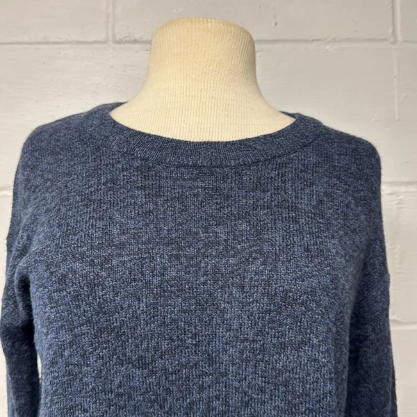 Madewell Marled Baltic Blue Tie Cuff Pullover Sweater Size XXS - Image 4
