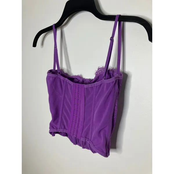 Out from under urban outfitters purple corset top women's size small lace trendy - Image 8