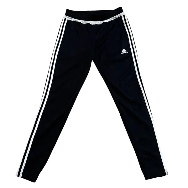 Adidas Unisex Track Pants S Black White Stripes Climacool Tapered Fit - Image 4