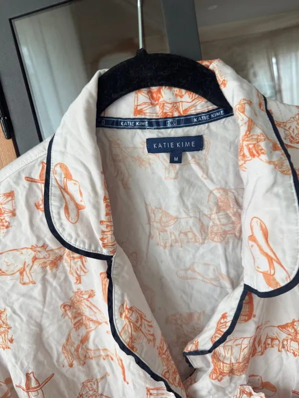 Katie Kime Rodeo Toile print Pajamas top shirt Houston HLSR western Texas - Image 3