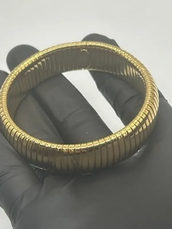 Vintage Stretchy Gold Bracelet Womens 6.5 Inch Adjustable Dainty Stackable - Image 5