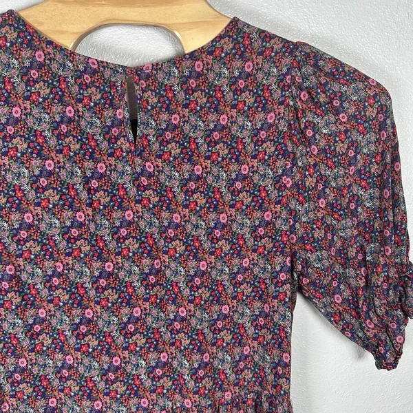 NEW Natural Life Blair Floral Mini Dress Autumn Blossom Short Sleeve Medium Boho - Image 4
