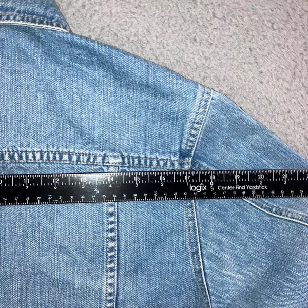 Vintage 90s Montego Denim Jacket Women L Cotton Trucker Blue Medium Wash EU - Image 10