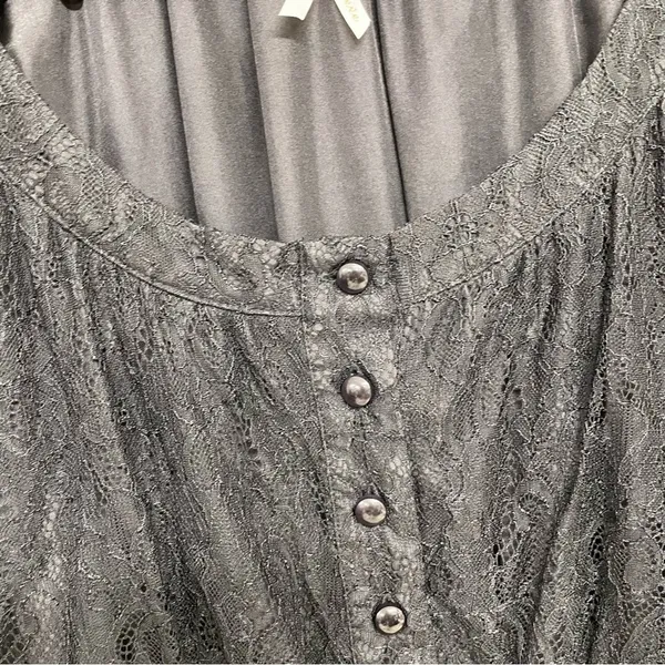 Anthropologie Maeve Vintage Black Lace Mini Dress Womens 4 Whimsigoth Witchy - Image 5