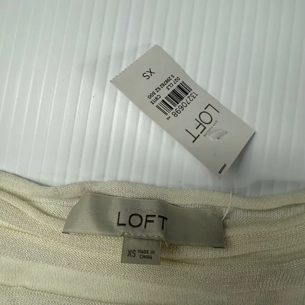 LOFT Textured Knit Top Layering Long‎ Sleeve Boat Neck Sweater XS flawed - Image 2