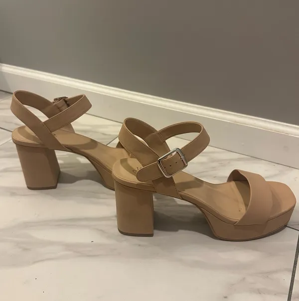 Y-Not Macey Platform Dress Sandals Dark Nude - Image 6
