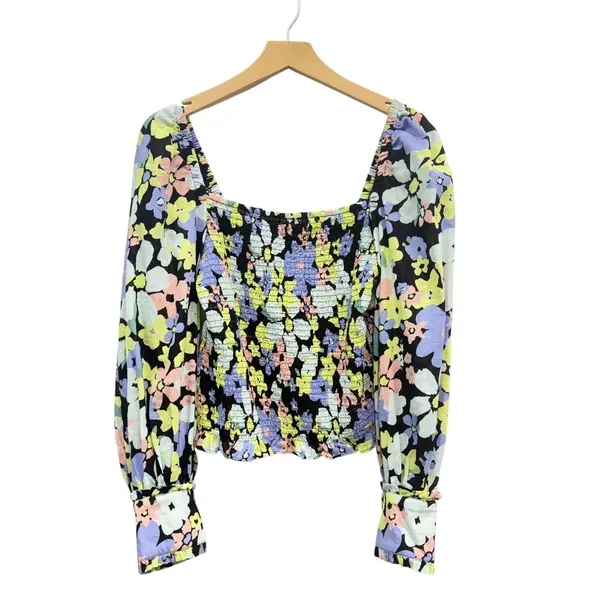Free People Ariana Printed Floral Top Retro Combo size Medium - Image 5