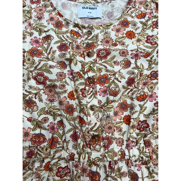 Old Navy Girls' Floral Jumpsuit - M (8) -‎ 61% Cotton, 33% Rayon, 6% Linen - Image 6
