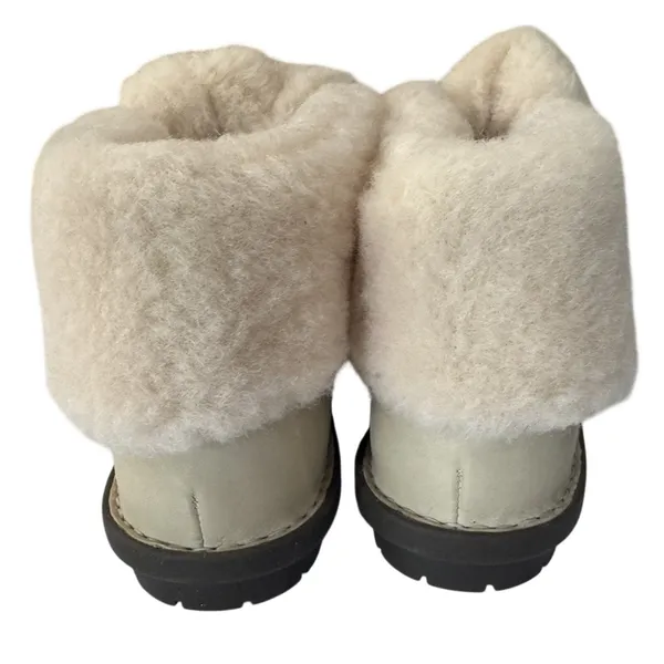 BORN Blaine Shearling Hiker Boots Women's 9 Cream Leather Waterproof NEW - Image 4