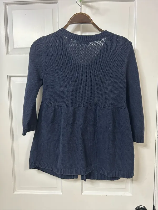 Izod Navy Long-Sleeve Button-Front Knit Sweater - Image 3