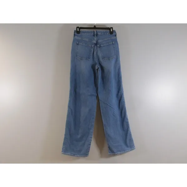 Old Navy Extra High Rise Sky-Hi Wide Leg Braided Trim Denim Jeans Womens Size 0 - Image 2