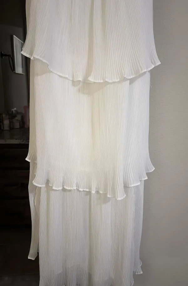 Bow ruffle White Maxi Dress  - Image 4