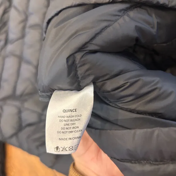 Quince Lightweight Down Packable Long Puffer Jacket Black Womens Sz S / W-JKT-14 - Image 5