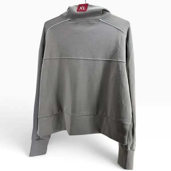 NWT Member's Mark Sandwashed Half Zip Pullover Sweatshirt Gray Women’s XL Soft - Image 2