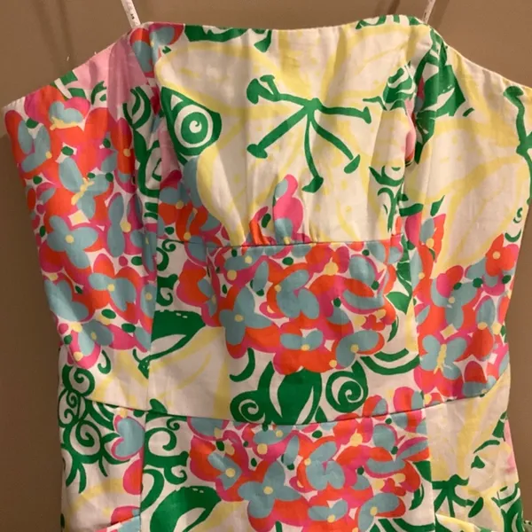 Lilly PULITZER SUN DRESS Strapless Blossom RESORT Mariposa Floral 0 Small SUMMER - Image 8