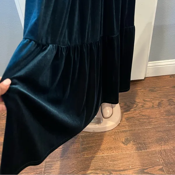 NWT Elegant Velvet velour tiered maxi Dress short sleeve xl(16-18) - Image 9