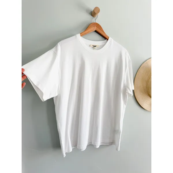 Madewell | NWT Relaxed Oversized Cotton Tee Eyelet White | Sz L - Image 4