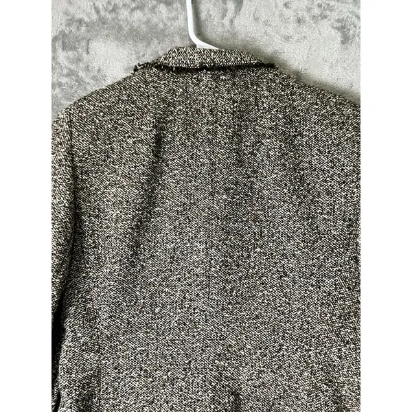 AKRIS Wool Tweed Blazer Jacket Size 6 Brown Black Textured Career Luxury Classic - Image 4