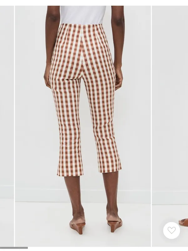 NWT FAITHFULL Valeria Capri Pants in gingham cedar - Image 3