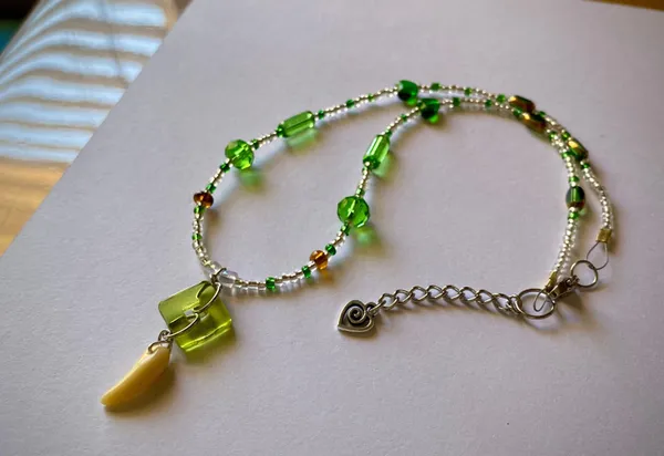unique fairy nature boho funky vintage style quality Czech glass beads mix unisex necklace/chocker💚🍃🌀💙👼 - Image 4