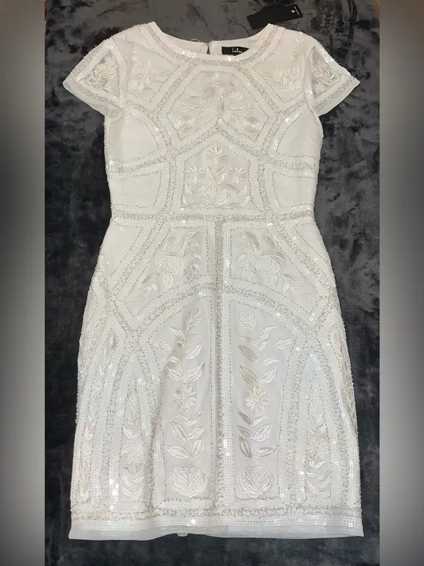 Lulus Spread Your Shine White Sequin Embroidered Bodycon Dress in White Size S - Image 10
