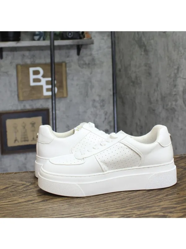 NEW Steve Madden Womens Faux Leather Lifestyle Casual Low Top Sneakers White 9M - Image 7