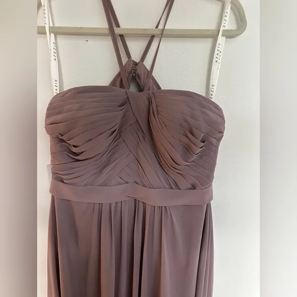 Azazie Spaghetti strap Dress in Dusk - Image 2