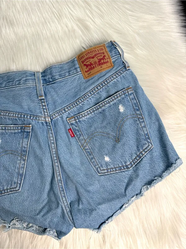 Levi’s 501 Original Fit Distressed High Rise Denim Cut Offs - Image 7