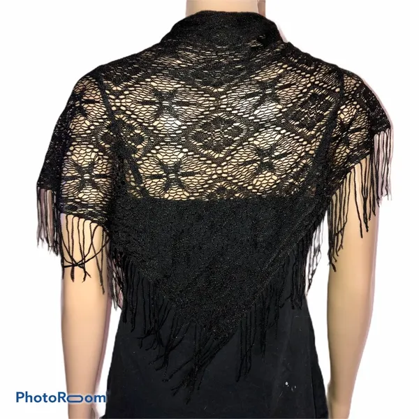 Black lace shawl - Image 2