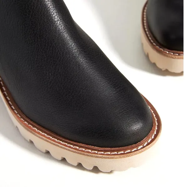 Dolce Vita Anthropologie Huey‎ Chelsea Boots Women 7.5 Black Embossed Lug Sole - Image 3