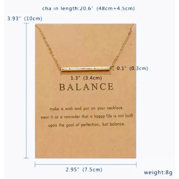 Boutique NEW Balance Bar Necklace Gold Minimalist‎ Pendant Delicate Chain Jewelry Gift - Image 14