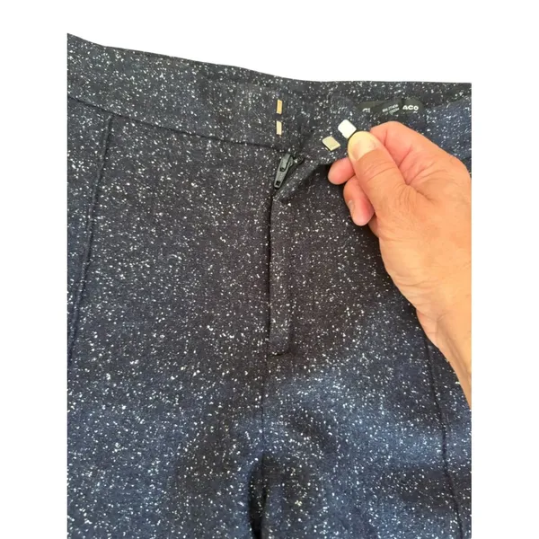 Club Monaco Twill Wool Silk Cropped Jogger Pants Womens Size 2 Navy Blue - Image 3