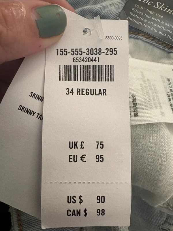 NWT Abercrombie & Fitch “The Skinny High Rise” Jeans, Size 18 - Image 8