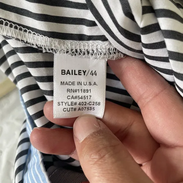 Bailey 44 False Start Short-Sleeve Off-the-Shoulder Shirt Blue Stripes Size 0 - Image 12