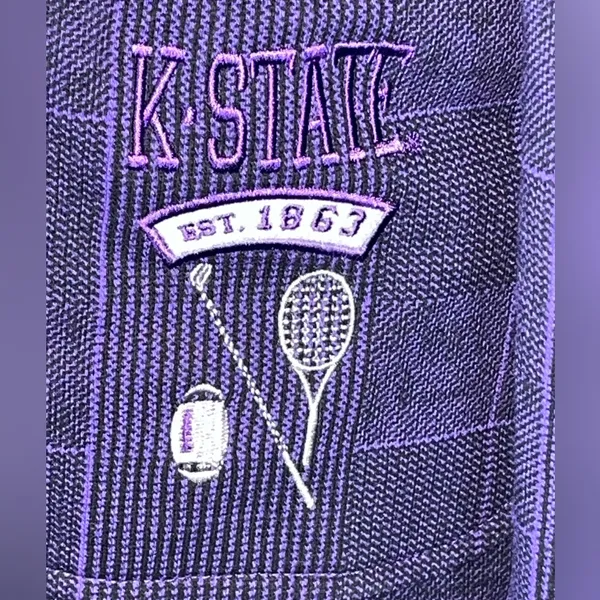 Smartthreads 1=1 Kansas State Wildcats Purple Plaid Knit Women’s Blazer Jacket - Image 3