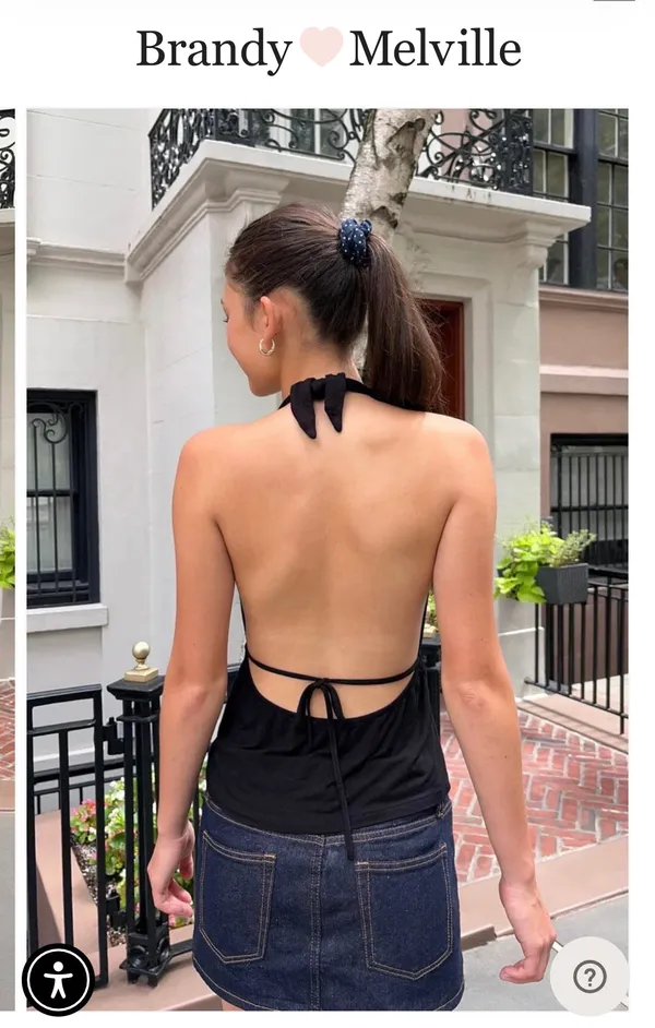 Brandy Melville Halter Top Black - Image 4