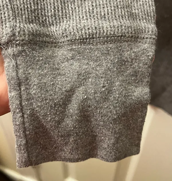 Old Navy Women's Long Sleeve Waffle Knit Graphic T-Shirt Gray Baby It's Cold Out - Image 5