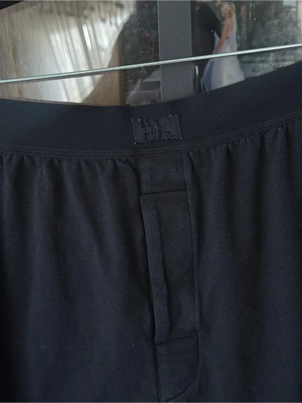 SKIMS Boyfriend boxer shorts loose lounge pajamas logo modal cotton onyx - Image 9