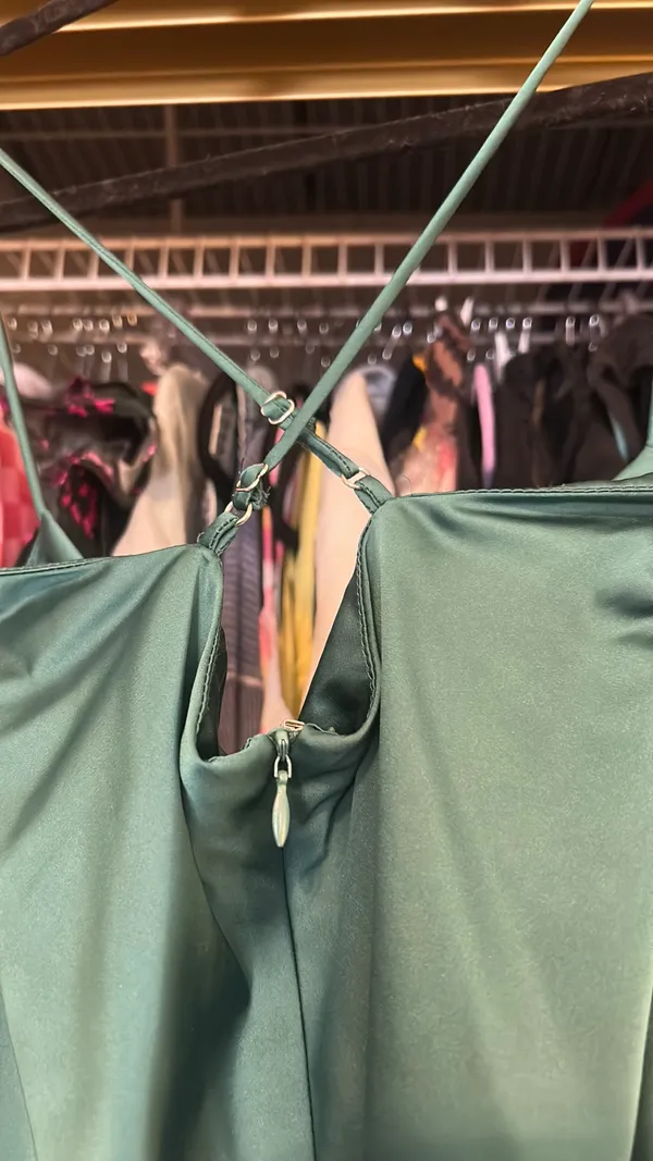Glam Green Mini Dress - Image 4