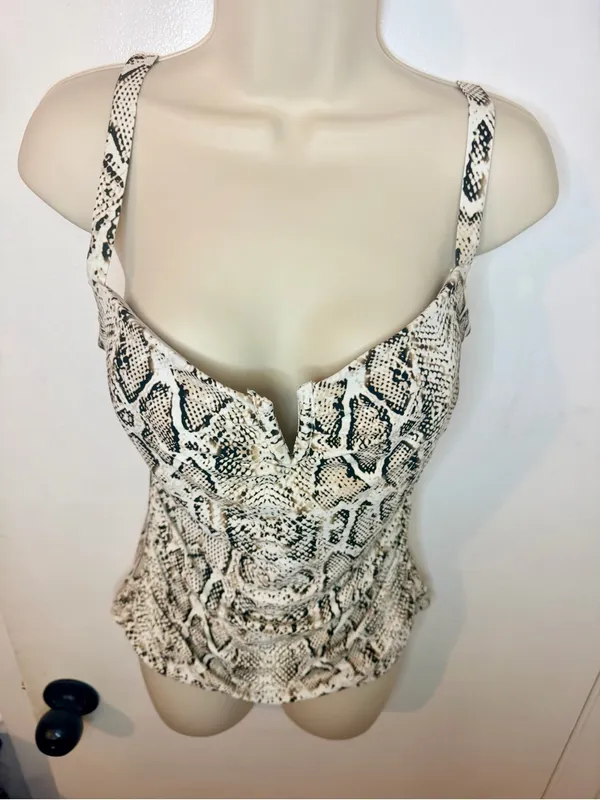 Soma Snake Print Tankini Bathing suit Size Large V Wire Plunge - Image 6