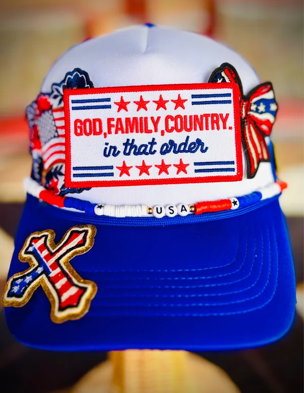 Custom Trucker Hat Blue - Image 3