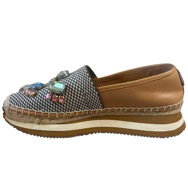 Tory Burch Crystal Daisy Espadrilles Jeweled Slip On‎ 6.5 - Image 10