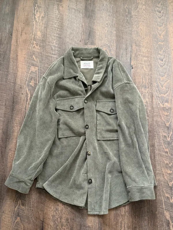 Green Corduroy Throw Over Size L - Image 4