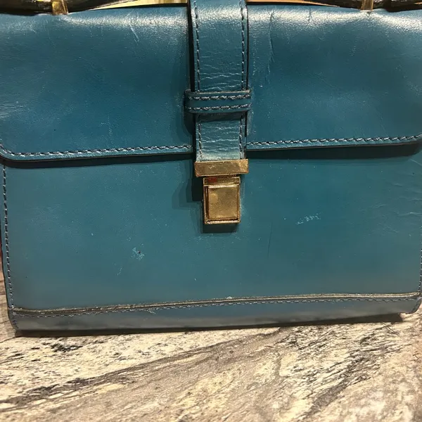 Zara Teal Leather Accessory - Image 2