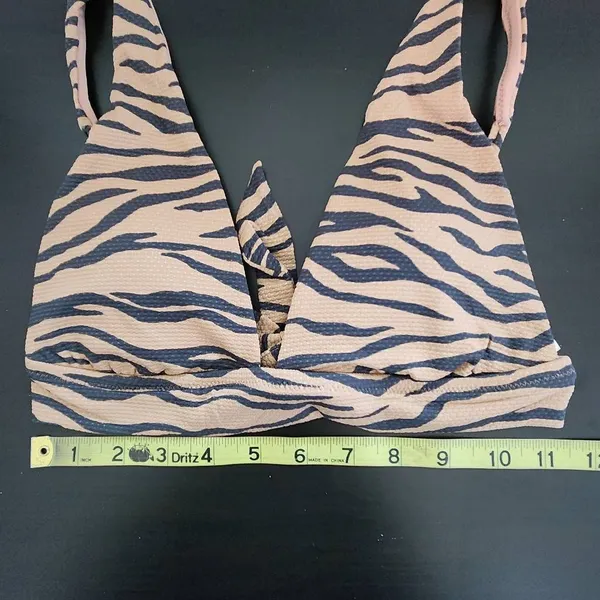 Aerie Tan and Black Tiger Print Bikini Top NWT Size Small Triangle Bikini Top - Image 7